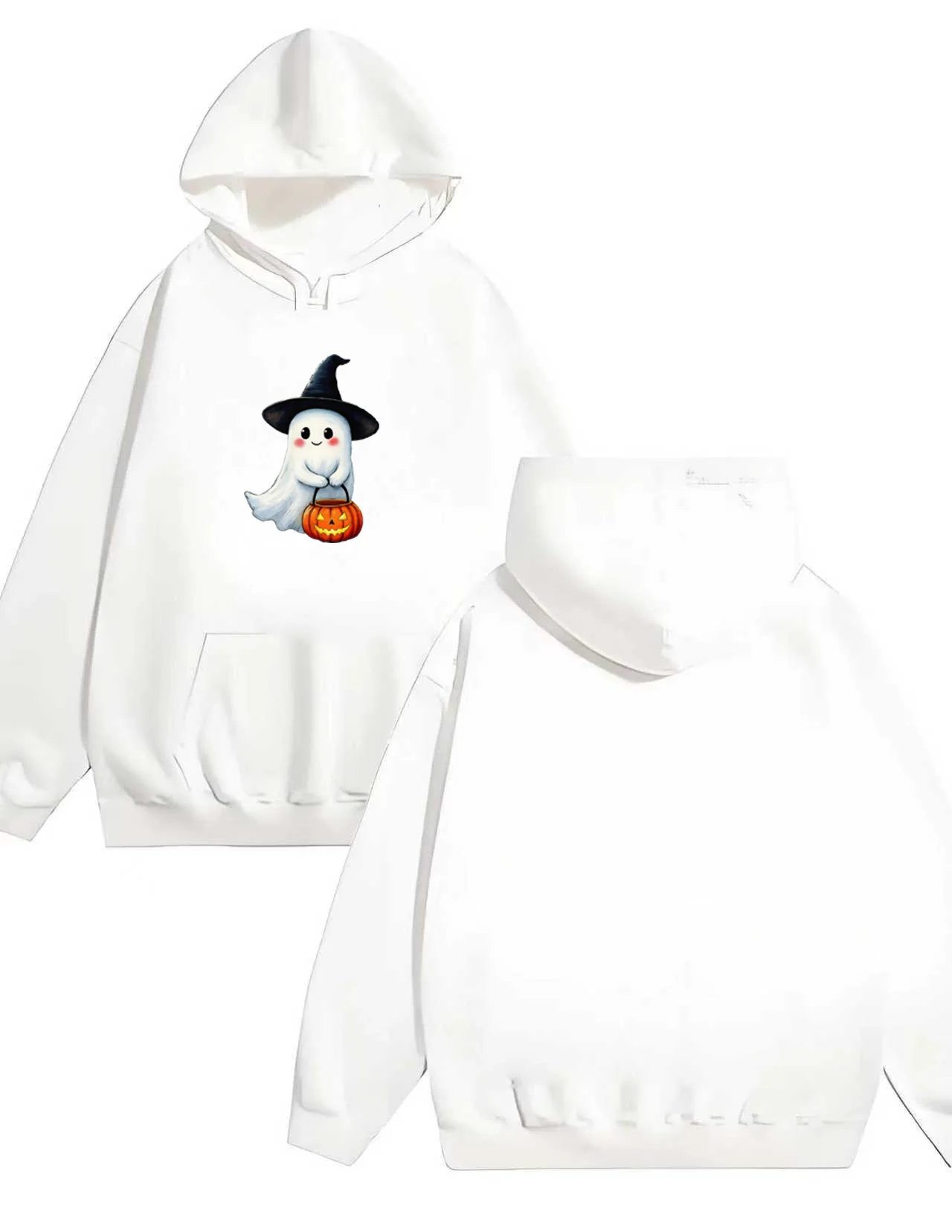 

2025 Новая толстовка с принтом в стиле Хэллоуина для мужчин и женщин, повседневный свободный пуловер, 330 г, тяжелая толстовка с капюшоном