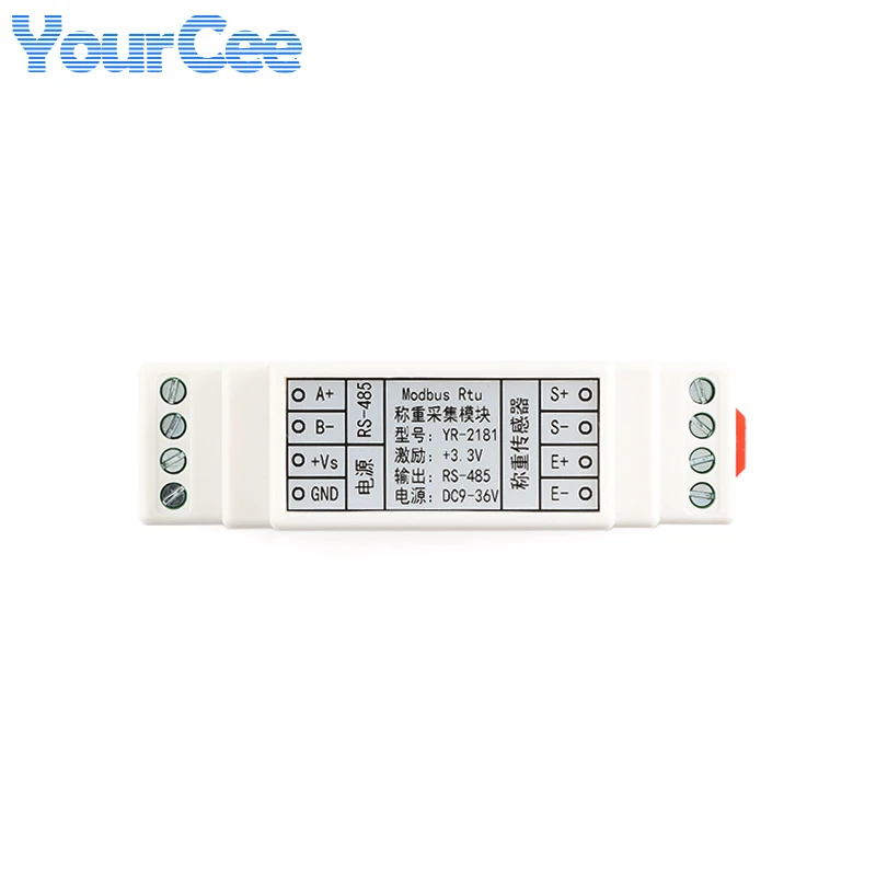 YR-2181 Guide Rail Electronic Scale Weighing Signal Pressure Sensor Conversion Acquisition RS485 Interface Modbus Rtu Protocol