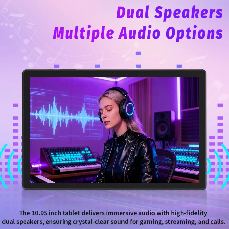 Tableta Android 15 de 10,95 pulgadas con batería de gran capacidad de 8000 mAh, 2025 tabletas para adultos con expansión de 12 GB + 128 GB + 1 TB, 8 núcleos