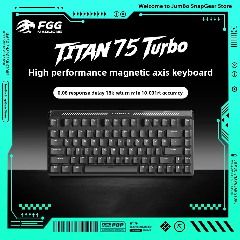 FGG MADLIONS TITAN75 Turbo Magnetic Switch Keyboard 8K Polling 75 Layout 0.01mm RT RGB Hot Swappable PBT Keycaps Esports Gaming