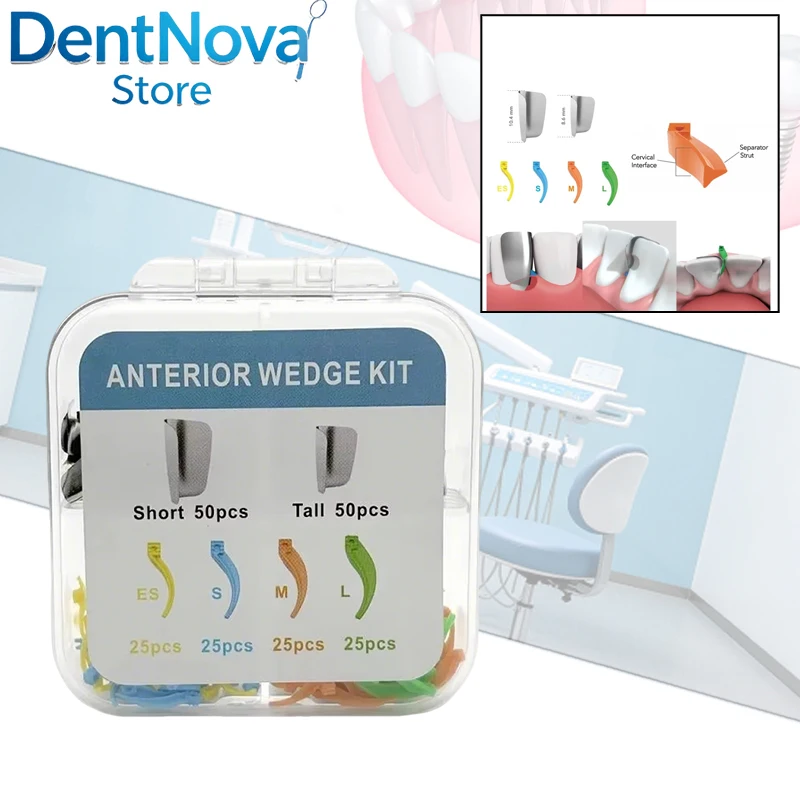 

Dental Matrix System 200Pc Assorted Bands & Wedges Tight Interproximal Contact for Anterior Repair