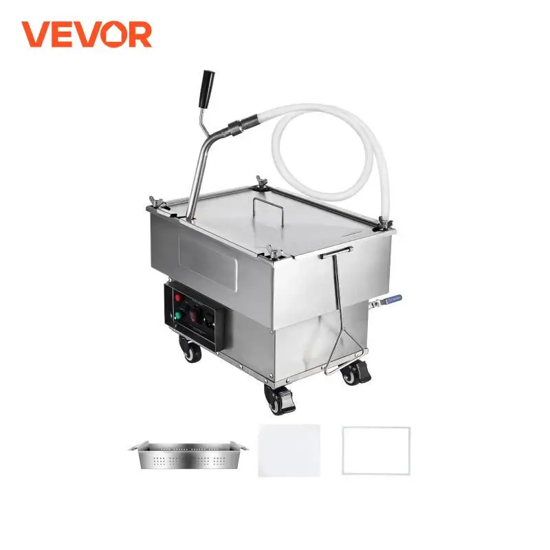 VEVOR Système de Filtration des Huiles de Friture Réservoir de 18 L Filtre à Huile pour Friteuse