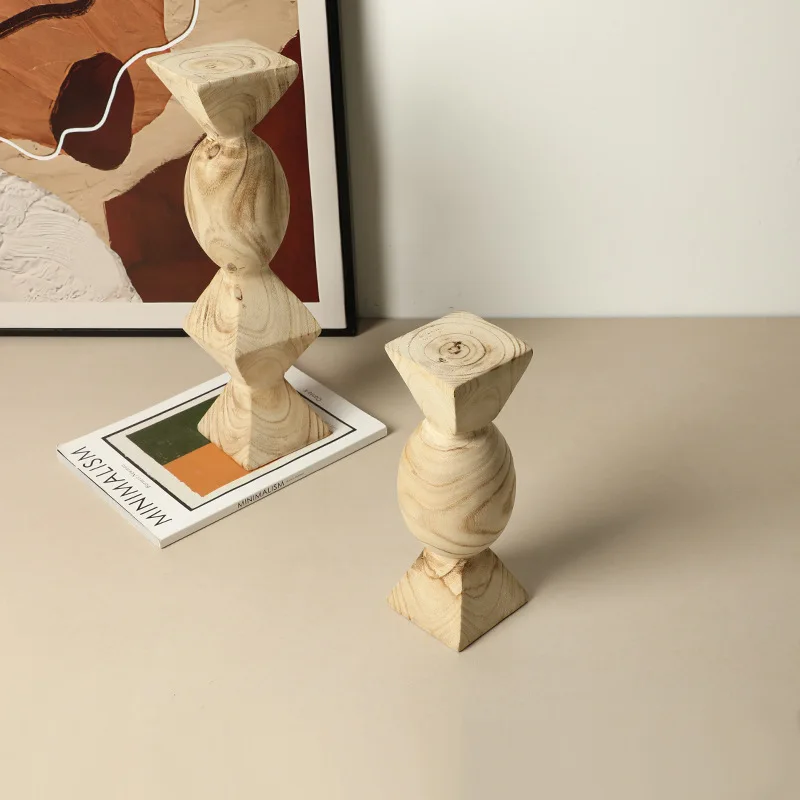 Japanese-style log wind art wooden column ornament home exhibition hall homestay entrance bookcase decorative handicrafts