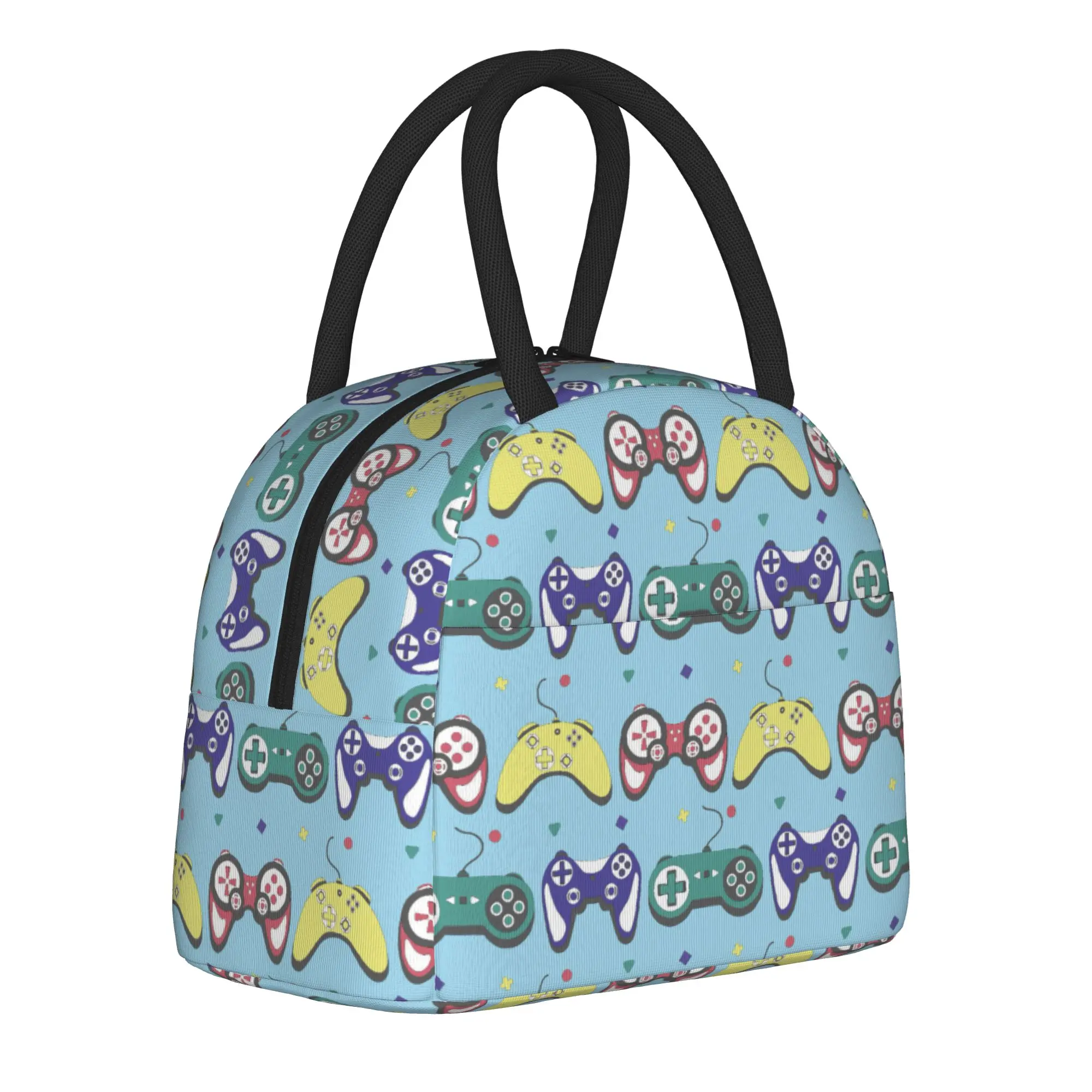 Game Controller Pattern  Insulated Lunch Bags Thermal Bag Meal Container  Portable Tote Lunch Box Food Handbags Beach  Picnic