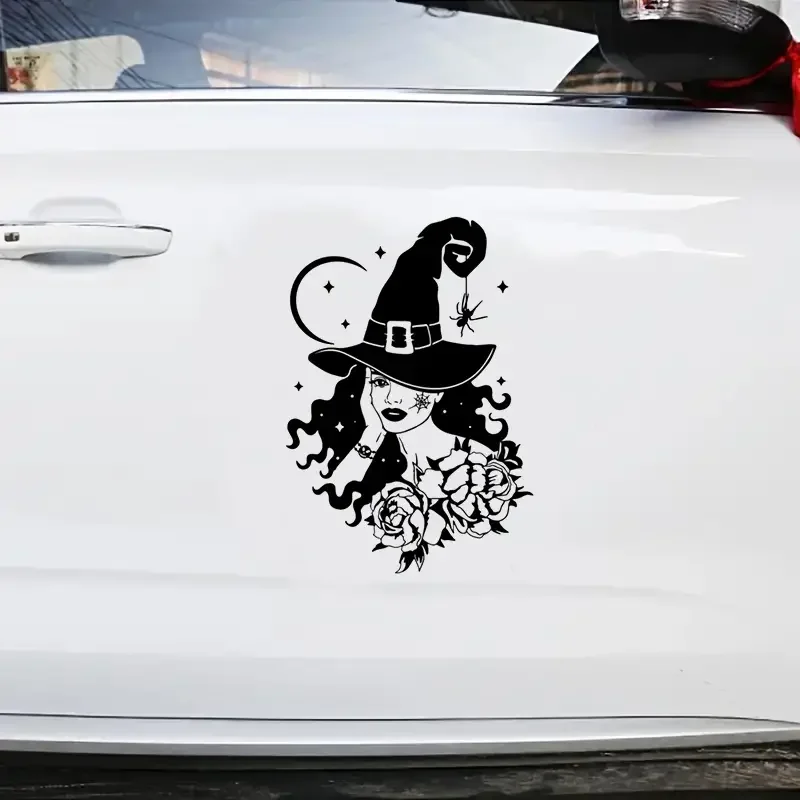 Magic Witch Spider Flower Moon Star Car Sticker For Laptop Bottle Truck Phone Motorcycle Van SUV Vehicle Paint Window Wall Cup D