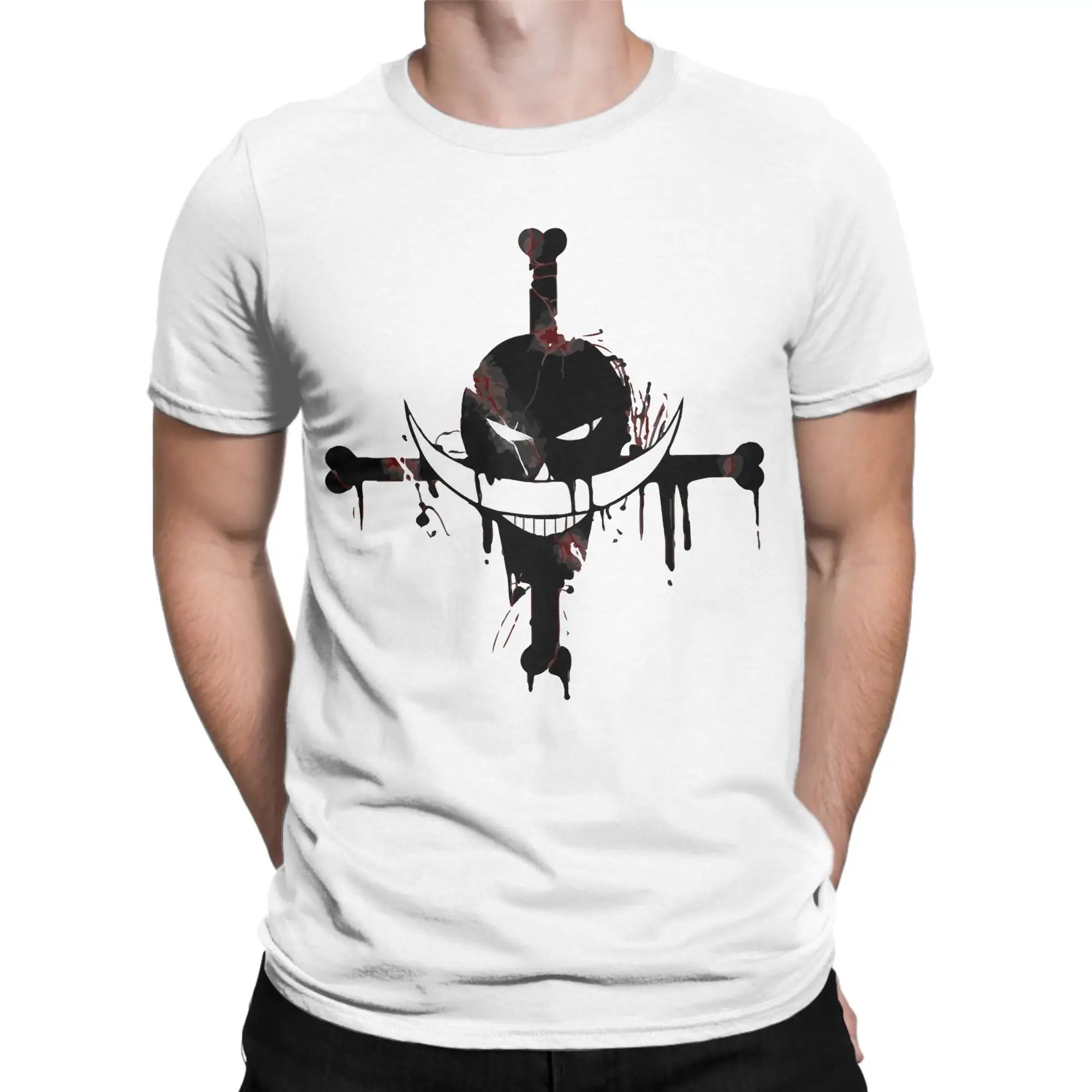 Men's Whitebeard Edward Newgate Ones Pieces T Shirts  100% Cotton Clothes Leisure Short Sleeve Crew Neck Tees Graphic T-Shirts