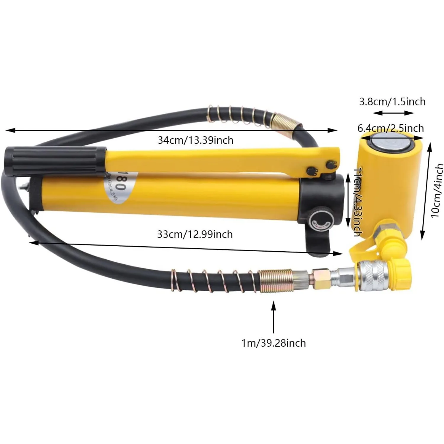 رافعة أسطوانية هيدروليكية 10t منخفضة المستوى بورتا باور رام مفردة، مقبس رام متعدد الأقسام 1 بوصة أسطوانة رفع السكتة الدماغية Mini Po #3