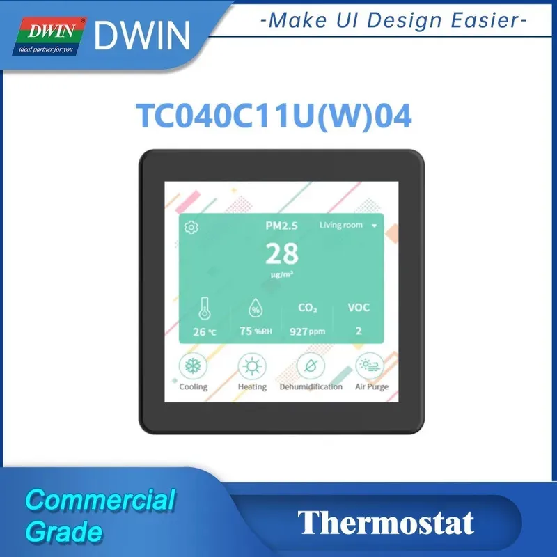 Dwin 4 بوصة WIFI ترموستات 480*480 16.7M ألوان نموذج IPS شاشة RS485 TC040C11U04/W04