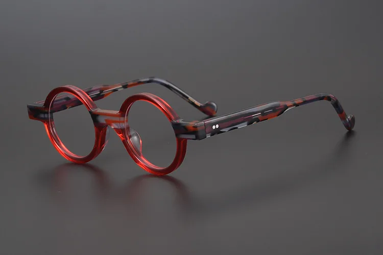 55104 Runde Acetat Brillen Rahmen Männer Myopie Brillen Frauen Optische Gläser Steampunk Brillen – Detail 17