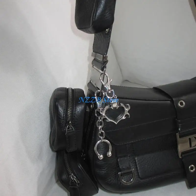 

T21F Portable Ornament Stainless Steel Horseshoe Keychain Drop Earrings Bag Accessories Perfect Gift for Animal Lovers