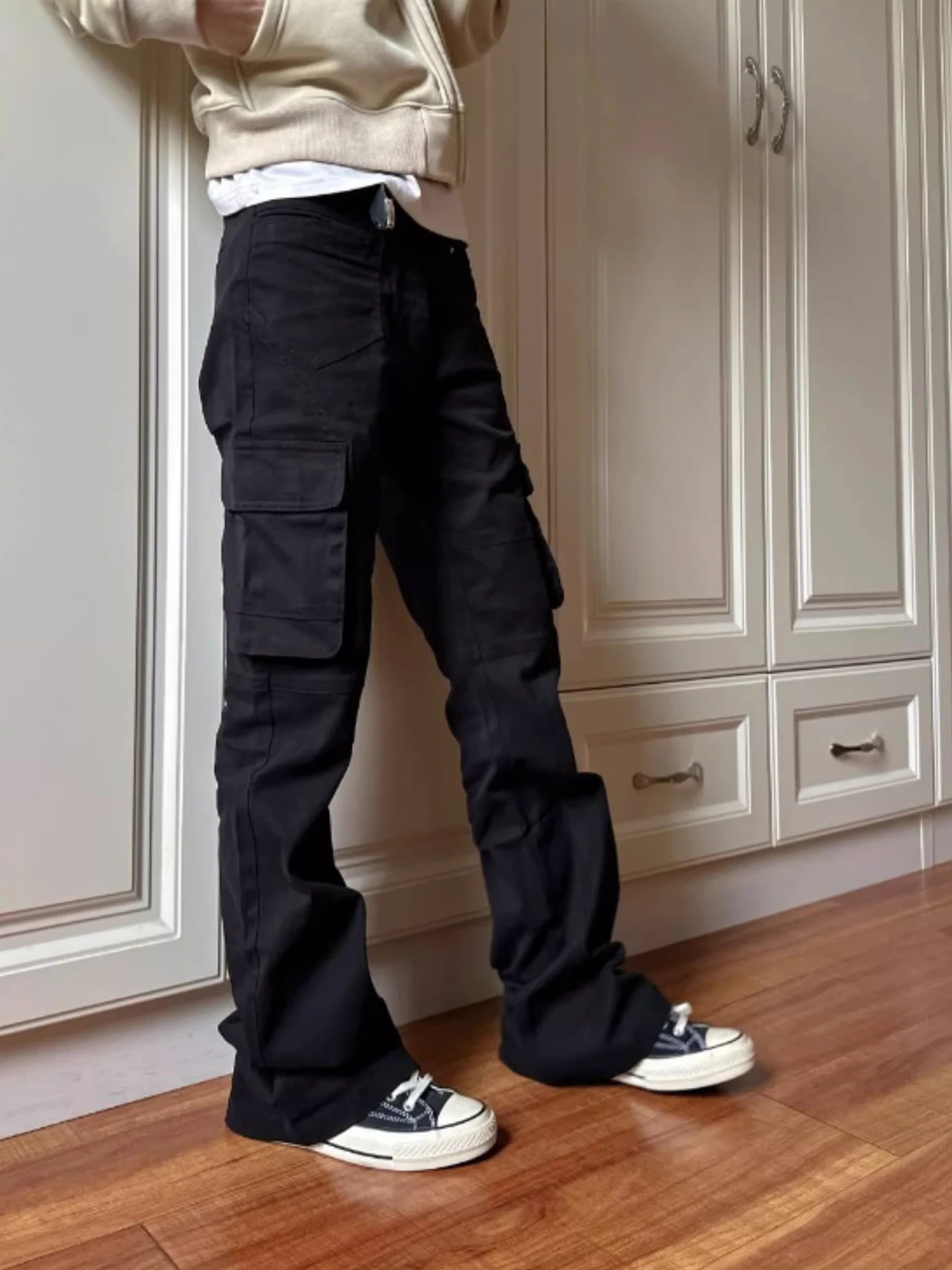 

Мужские джинсы-капри Slim Fit прямого кроя с камуфляжным принтом, свободные повседневные брюки в американском ретро-стиле CleanFit, модные