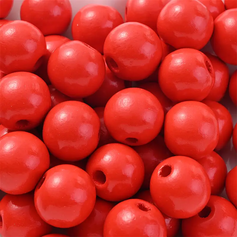 50Pcs 16mm Colorful Wooden Beads Round Straight Hole Loose Spacer Beads For Diy Bracelets Necklaces Jewelry Accessories - Image 24