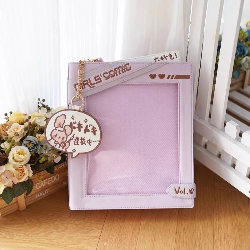 

ita bag new sweet cute PU display shoulder bags women elegant lolita uniform crossbody bag teenage transparent bolso mujer