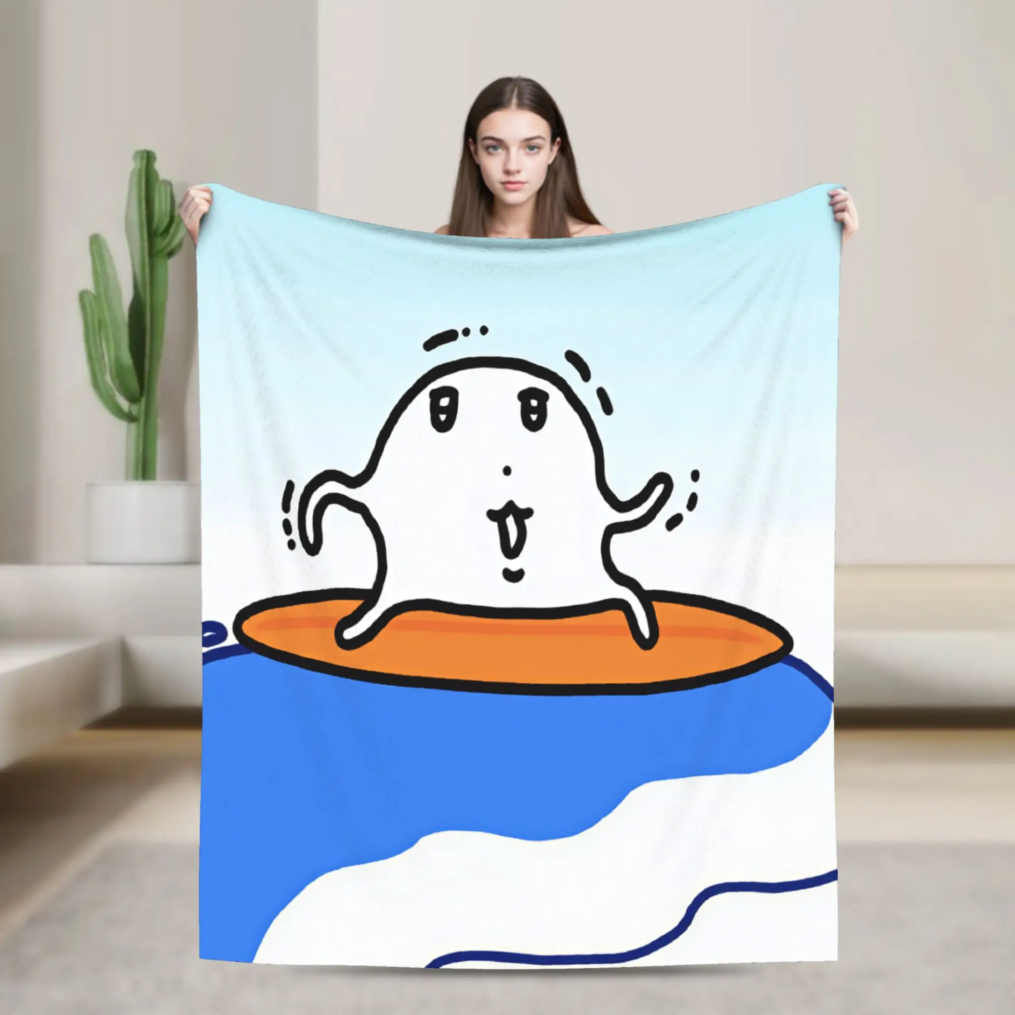 Cozy Blanket Plane Travel Cute P-Pumupuz Throw Blanket Novelty  Bedspread For Home Decor