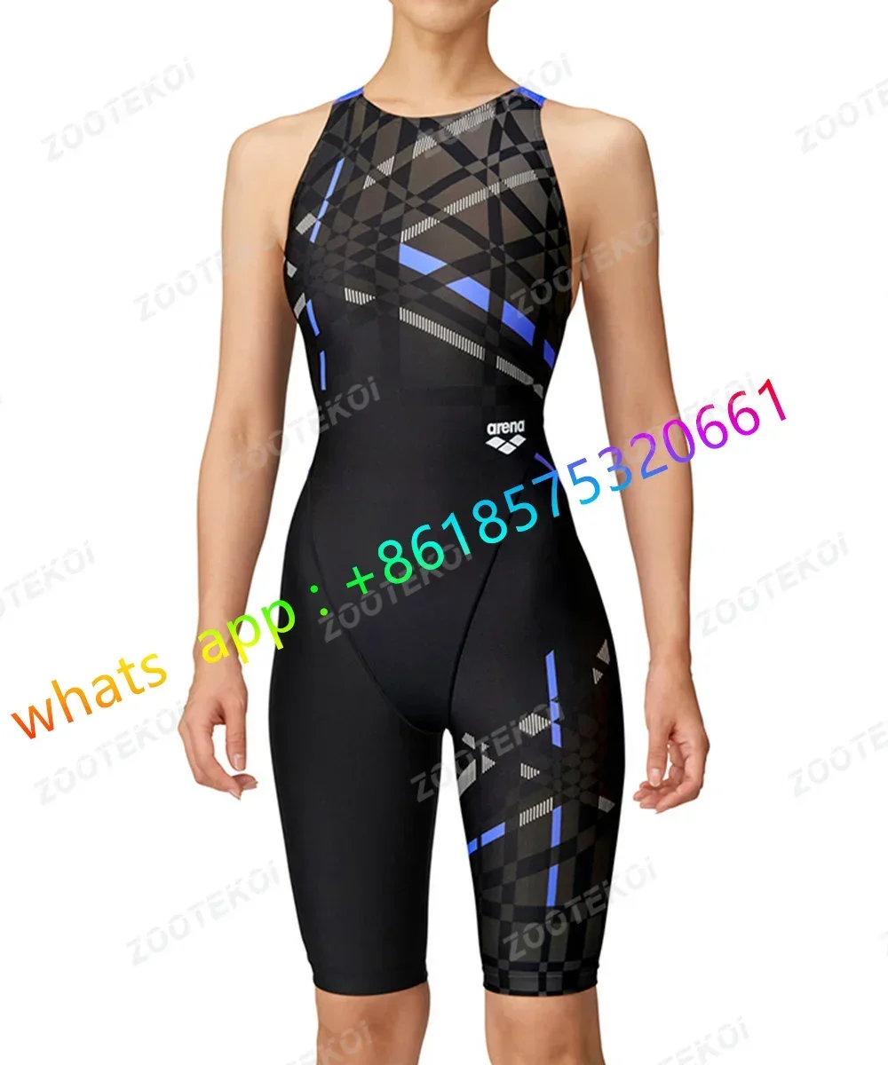 Women One Piece Swimwear Knee Length Swimsuit Bodysuit Swimming Pool Sports Professional Training Comfortable Swimwear 2023