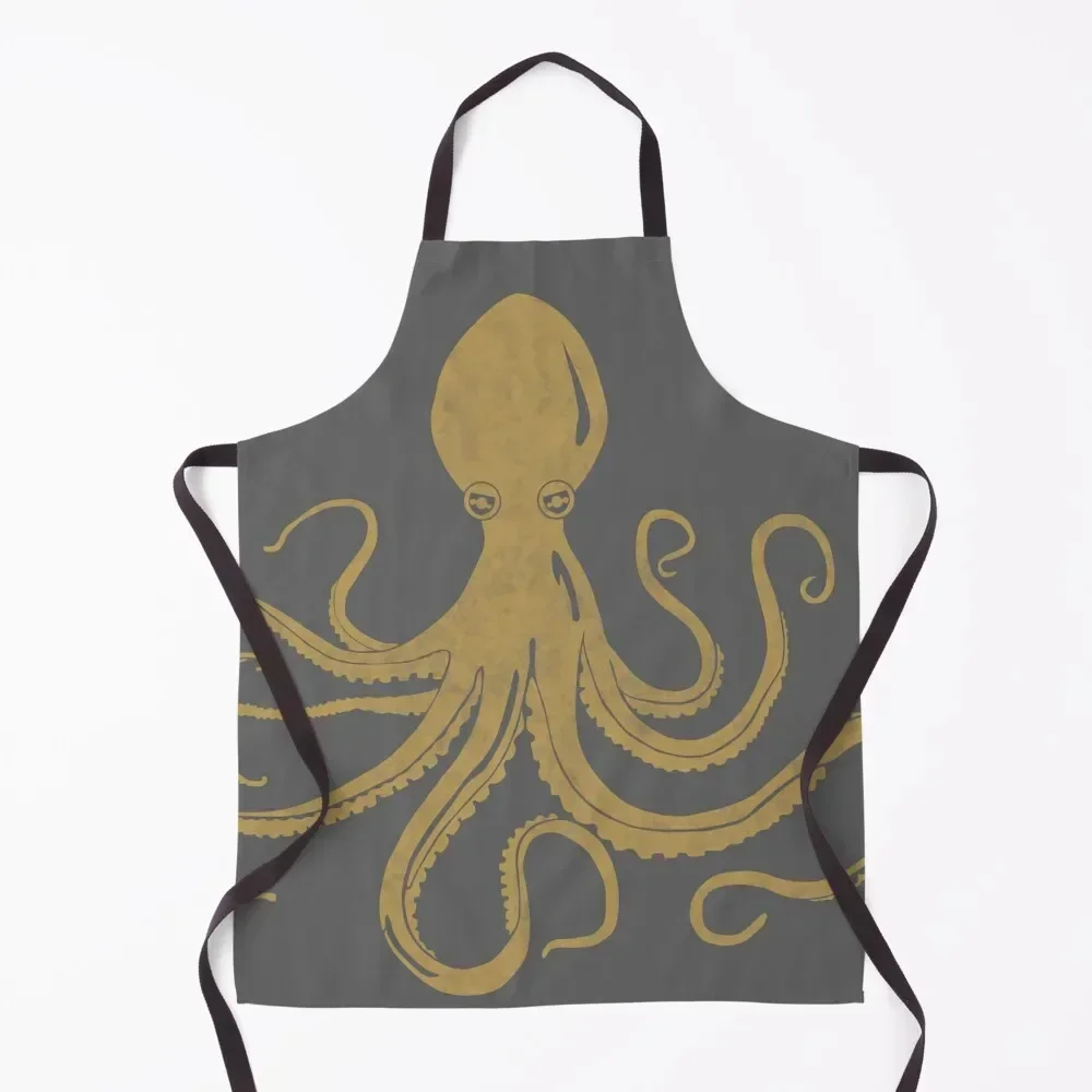 

Octopus, gray Apron Women's Home Clothes Camping Waterproof Kitchen For Women Customizable Woman Apron