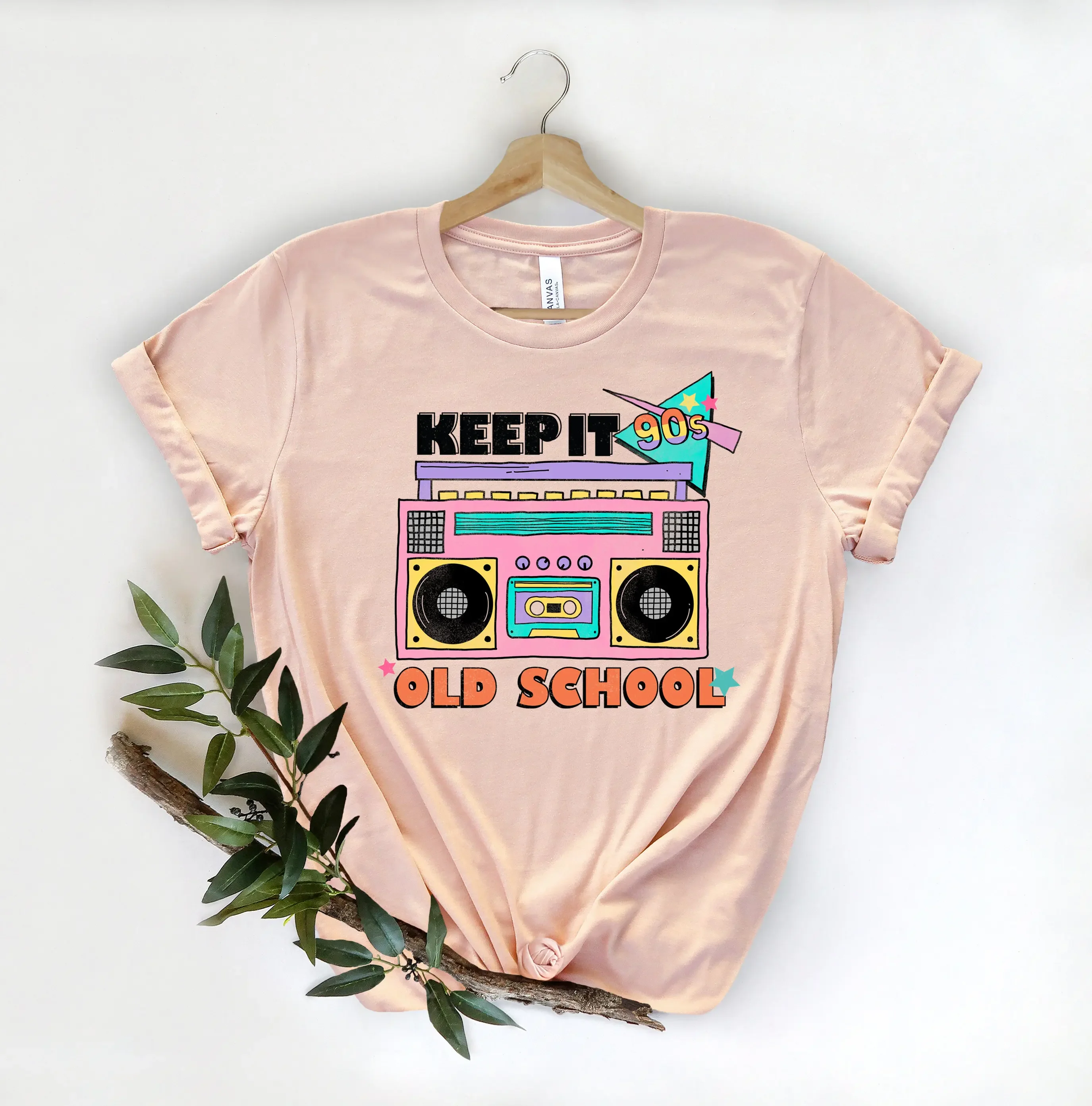 Retro Keep It Old School T Shirt Womens Vintage 90 S Birthday Type Recorder For Her 1990 Party