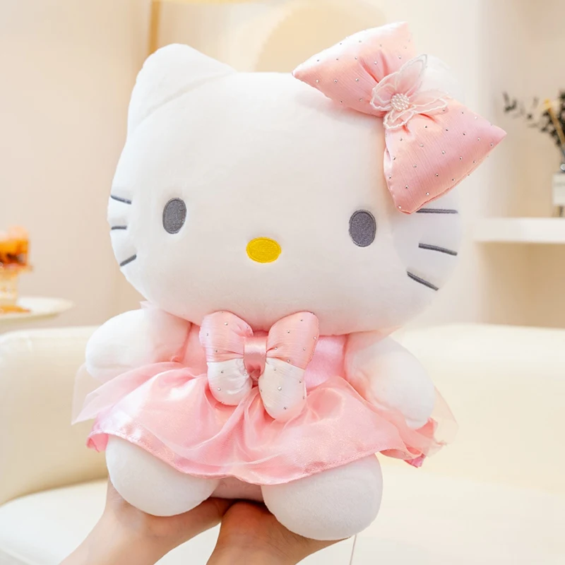 

Sanrio Hello Kitty плюшевые игрушки сидячая поза KT кошка подушка со спальной куклой украшение автомобиля брелок кулон Рождественский подарок