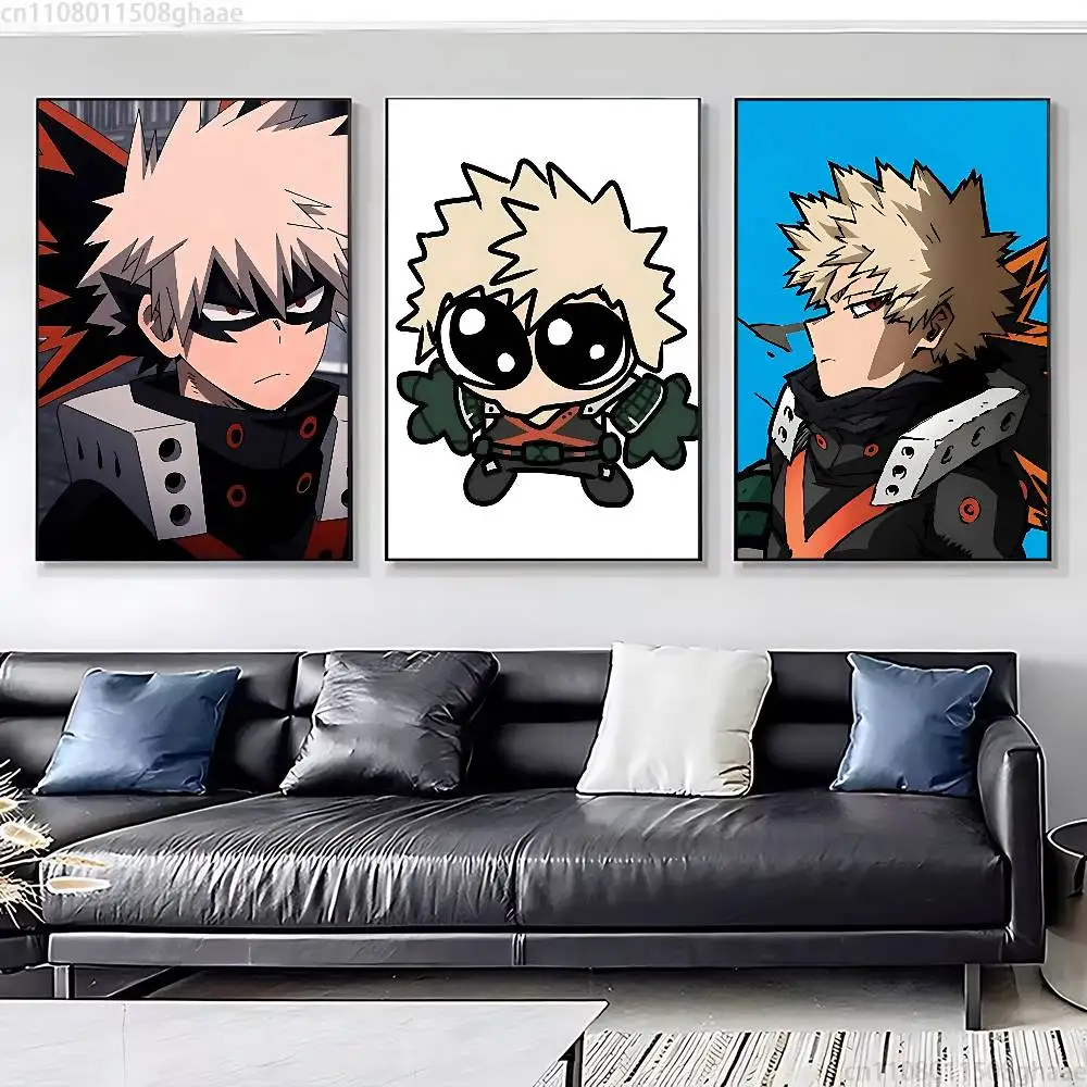 MHA My H-Hero K-Katsuki Classic Wall Art, Canvas Print Poster, Suitable for Home, Living Room, Room Decoration Painting