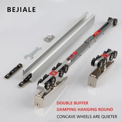 Pulley Sliding Door Sliding Door Wooden Door Hanging Rail On Track Kitchen Mute Bidirectional Buffer Hanging Slide Accessories