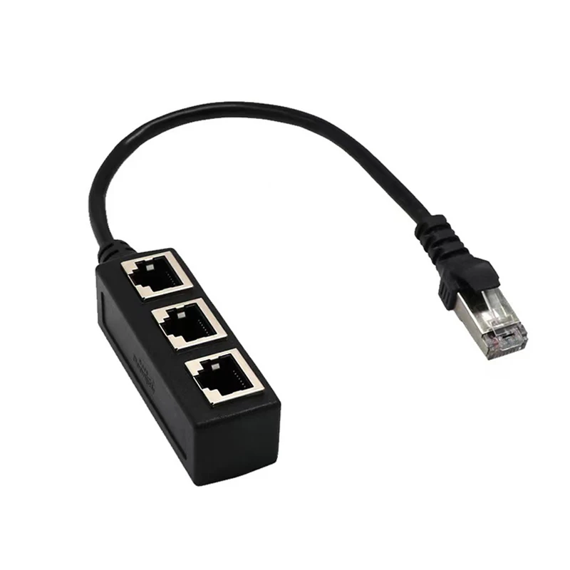 

3 In 1 RJ45 Splitter LAN Ethernet Network RJ45 Connector Extender Adapter Cable for Networking Extension 1 Male To 2/3 Female