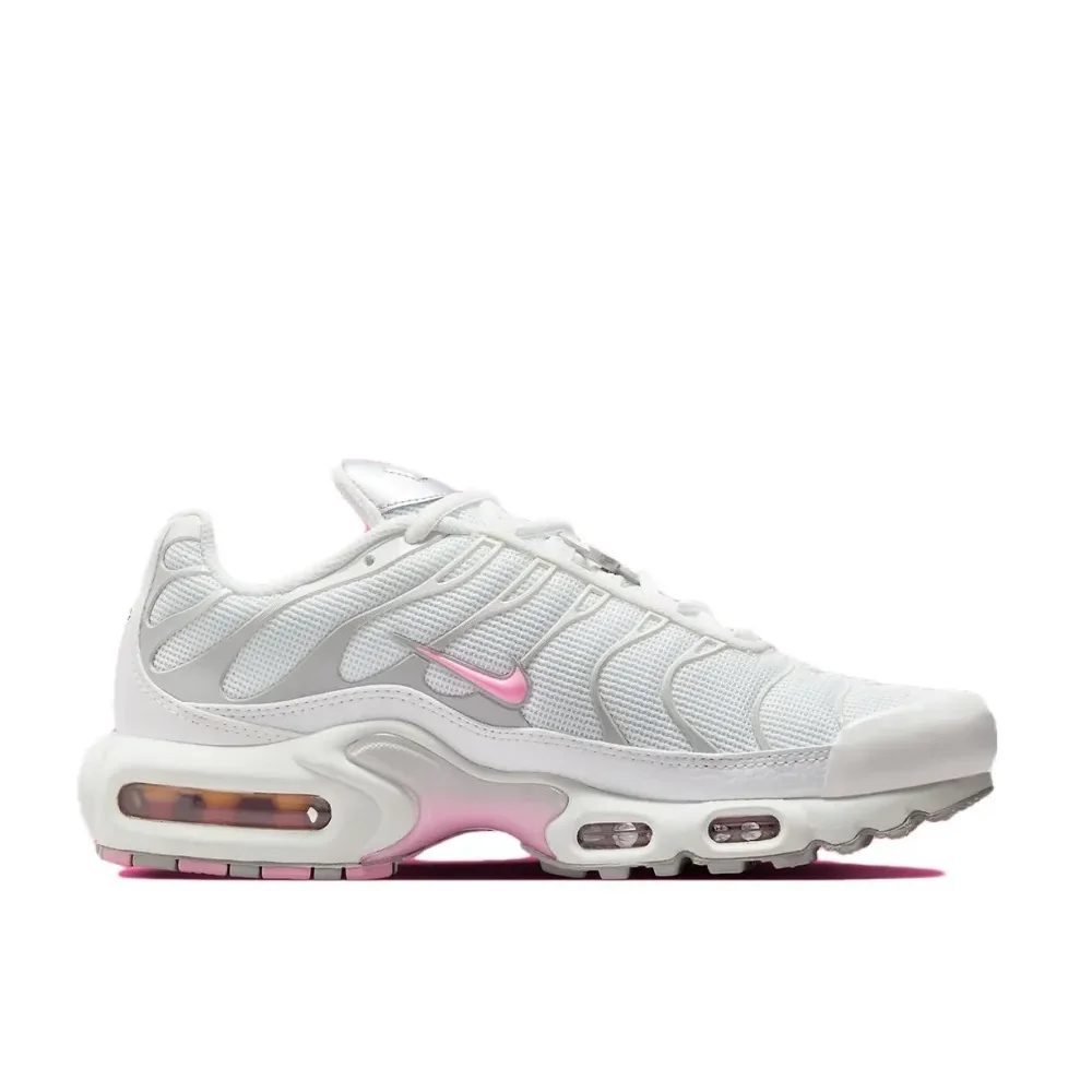 Nike Air Max Plus TN Comfortable Shock Absorption Women's Casual Running Shoes Anti-slip Wearable Sneakers White Pink Colorway