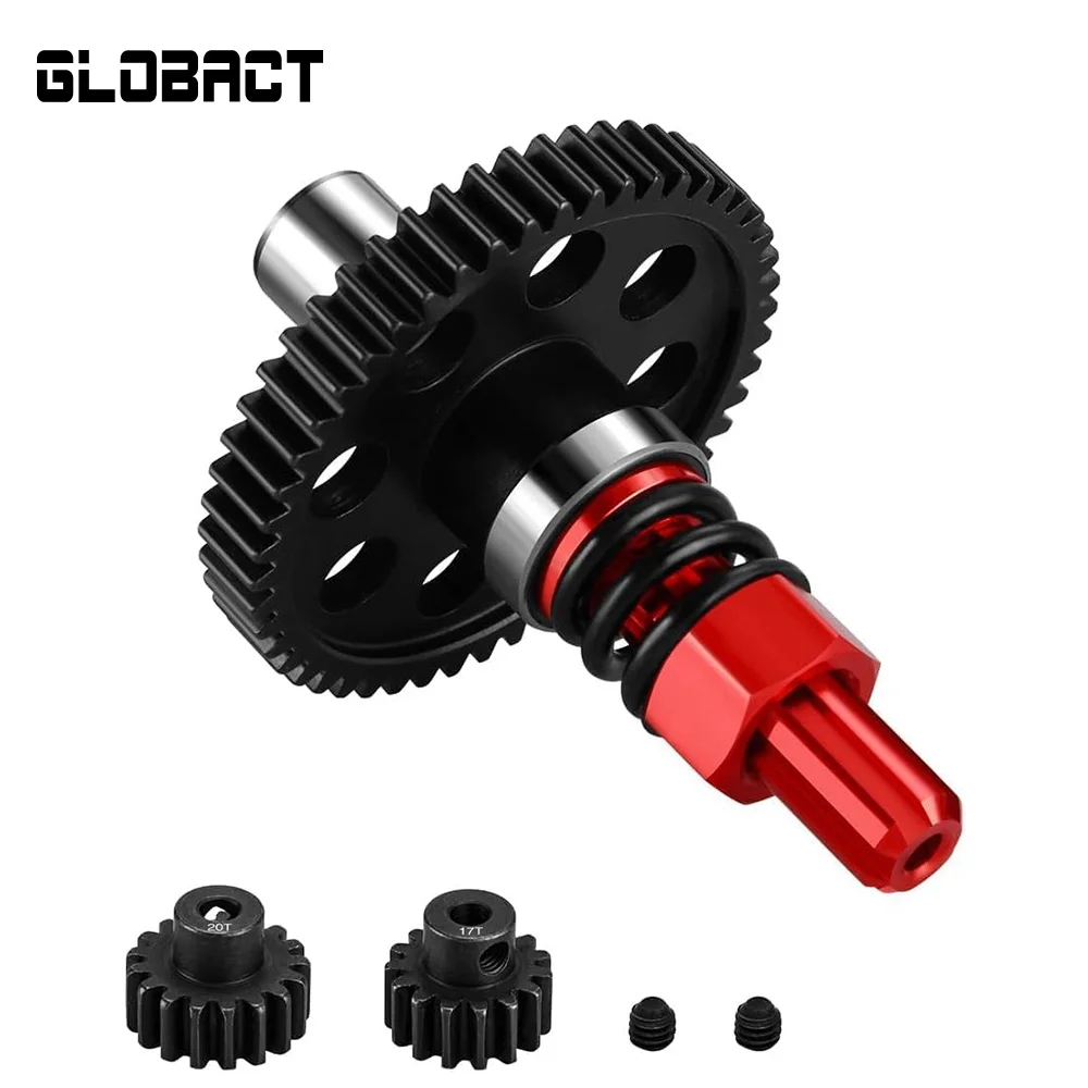 GLOBACT Steel 0.8Mod 50T Slipper Clutch Spur Gear Set 17T 20T Pinions for 1/10 Arrma Senton Granite Typhon 550 1/8 Typhon 550