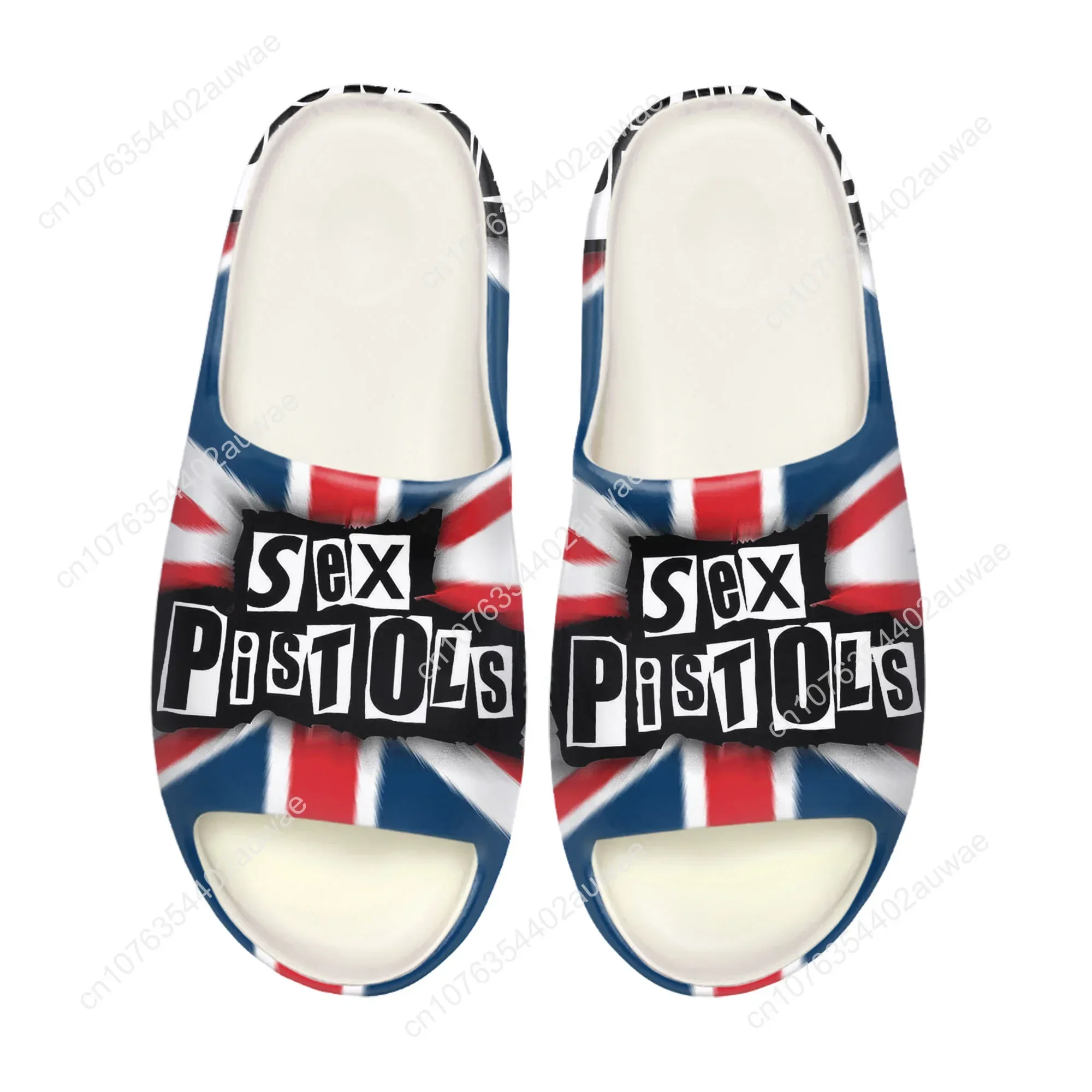 

Sex Pistols Band Soft Sole Sllipers Home Clogs Step on Water Shoes Mens Womens Teenager Customize Bathroom Beach on Shit Sandals