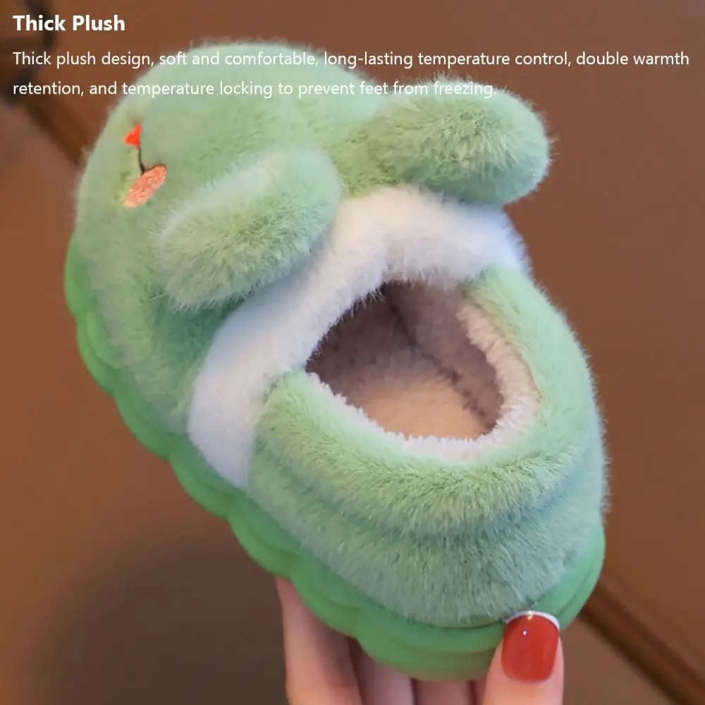 شباشب قطنية سميكة للأطفال على شكل حيوانات كرتونية أحذية أطفال غير قابلة للانزلاق على شكل أرنب ضفدع كابيبارا للأطفال أحذية شتوية دافئة