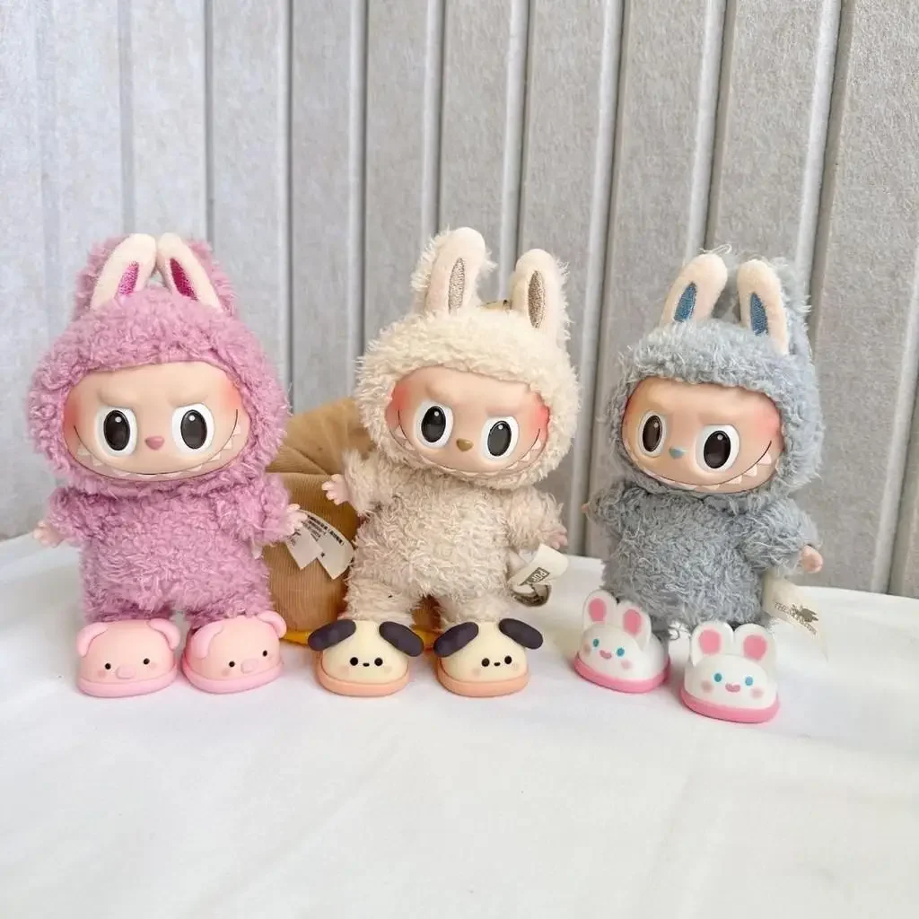 Untuk sepatu boneka untuk 15-20cm sepatu boneka katun sepatu sandal mainan kasual sandal boneka aksesoris DIY mainan boneka untuk dekorasi labubu