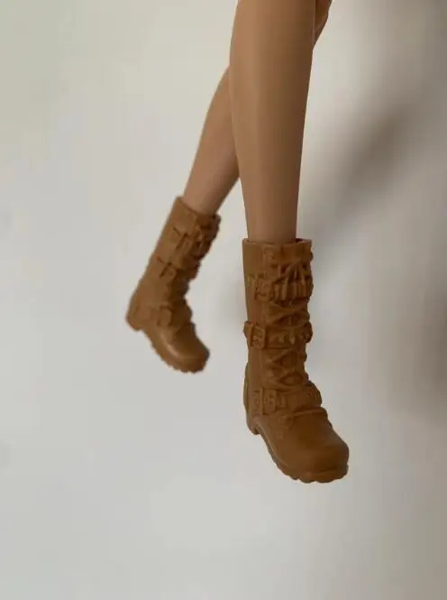 High Heels Puppe flache Füße Schuhe weiße Stiefel Geschenke Zubehör für Ihre 1/6 Barb Puppen TpQ88 – Detail 4