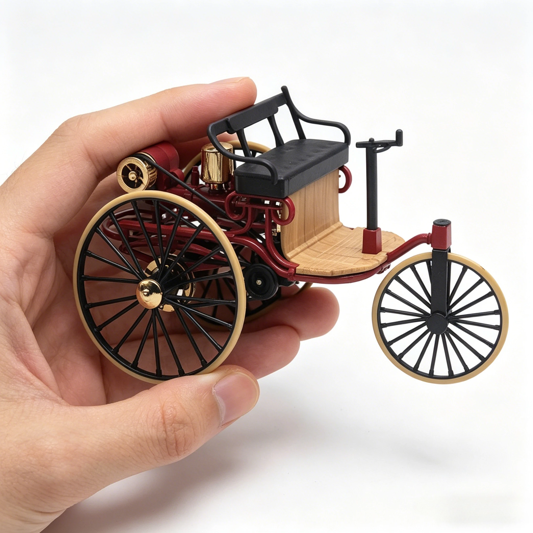 

1:12 1886 Vintage Classic Car No.1 Alloy Car Model Simulation Tricycle Pull Back Toy For Children Gift Collection