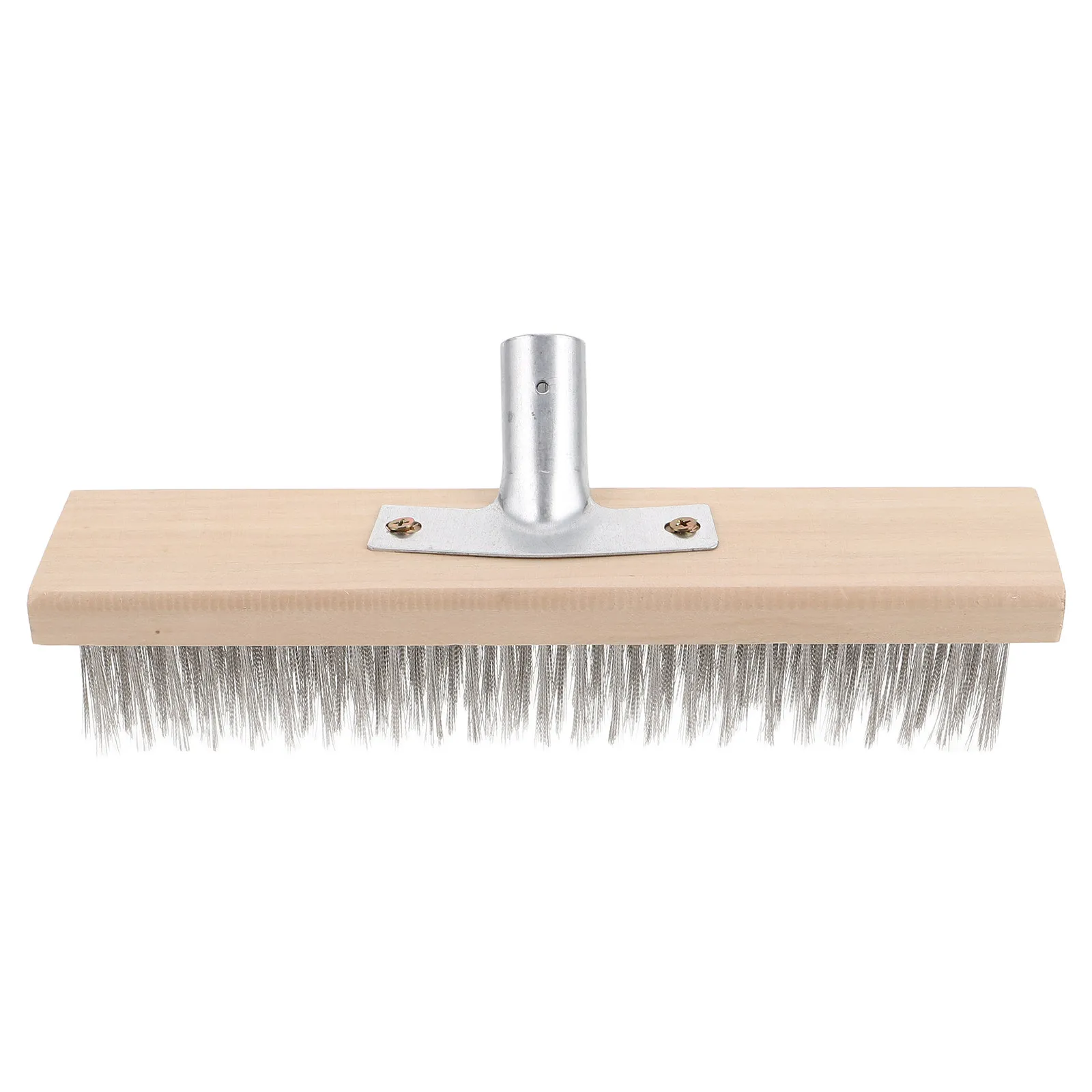 Stainless Steel Wire Floor Brush Head Heavy Duty Stiff Metal Bristle Scrub Broom for Tile Grout Bathroom Kitchen Deck Cleaning