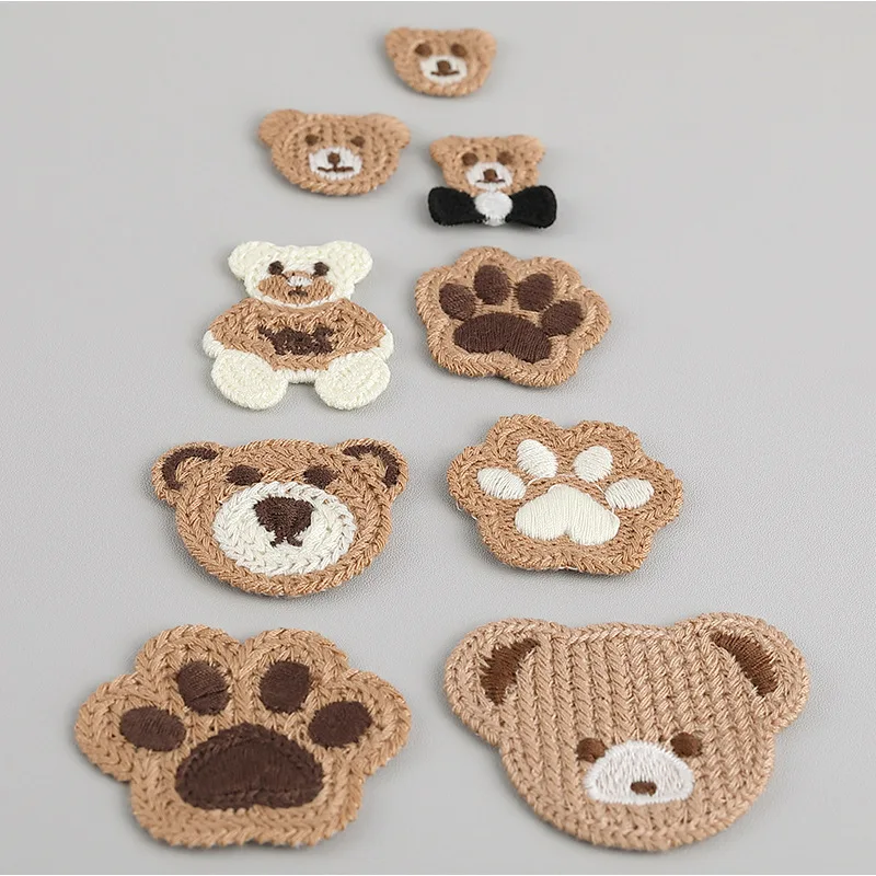 Desenhos animados Bordado Mini Bear Patch, Jaqueta De Costura, Cabelo, Sapatos Decorativos, Meias, Camisola, Acessórios, 5Pcs