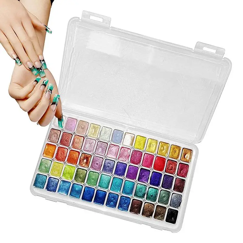 60 Vivid Colors Watercolor Paint Set Shimmer Travel Set Portable Solid Watercolor Back to School Items Pigment For Painting Art