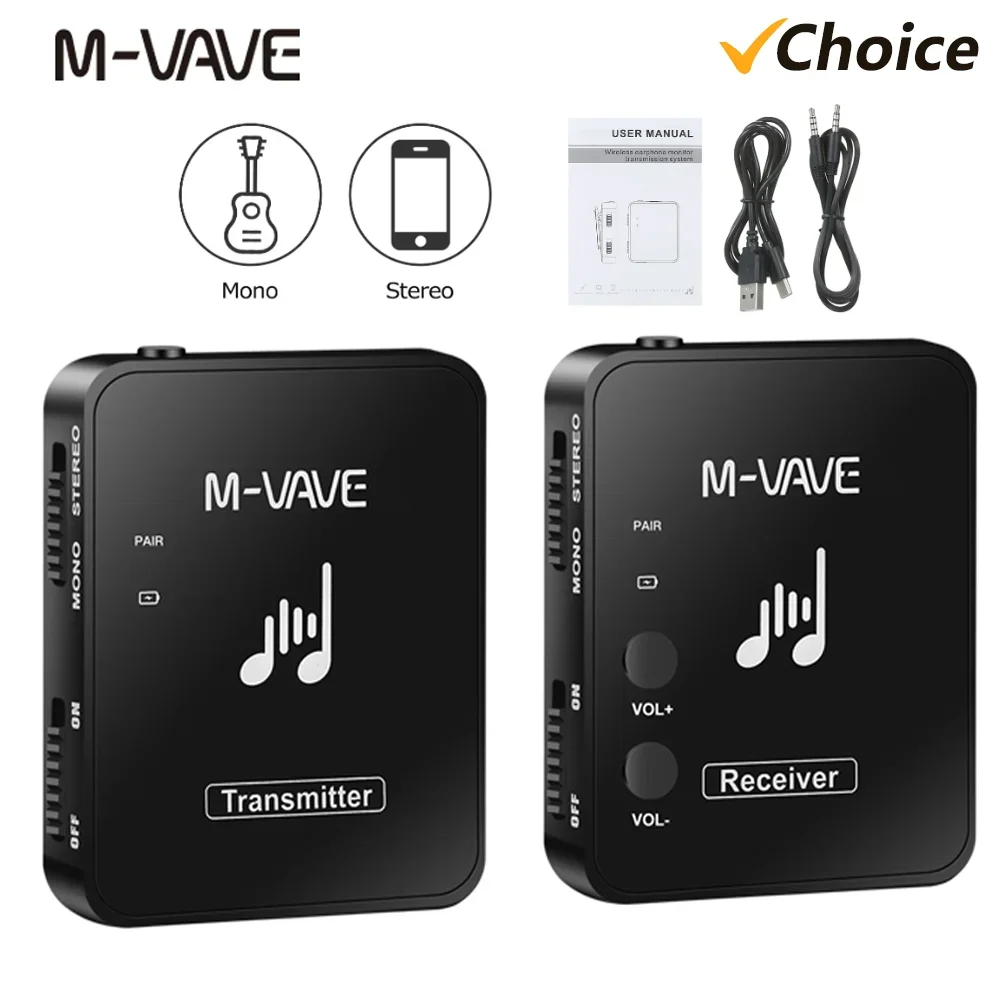 M-VAVE WP-10 2.4GHz Wireless Ear Back Receiver Rechargeable Receiver of Wireless Earphone Monitor Transmission System