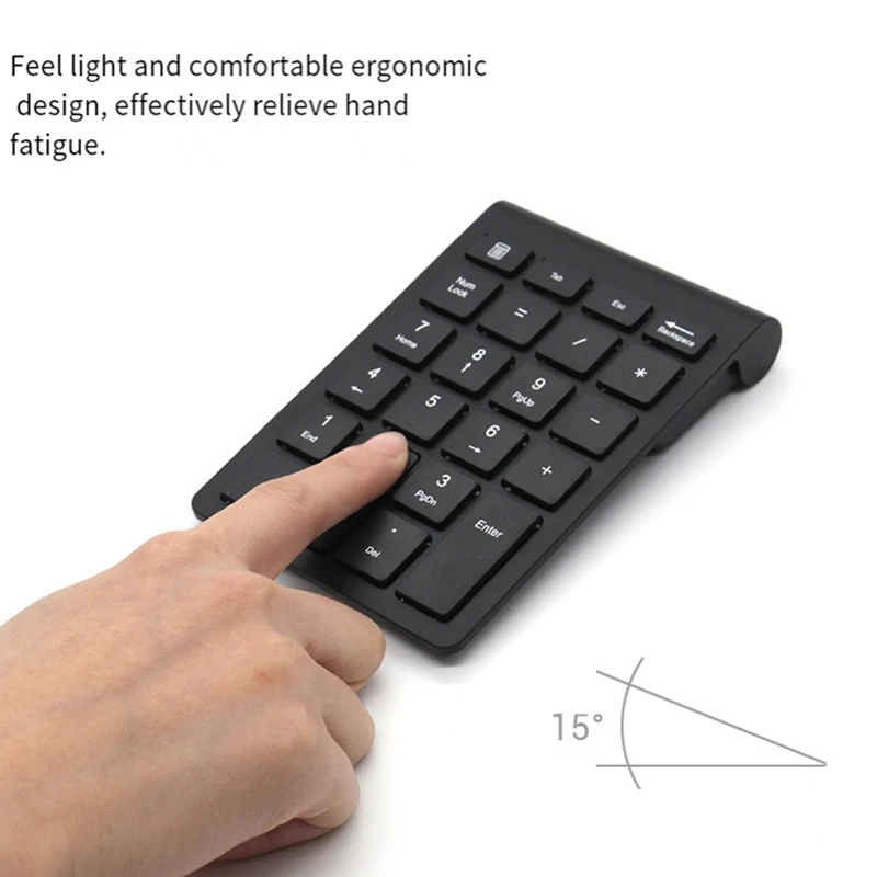 22Keys Numeric Keyboard 2.4G Wireless Mini Portable Ergonomic Digital Numpad With USB Receiver  For Office Laptop