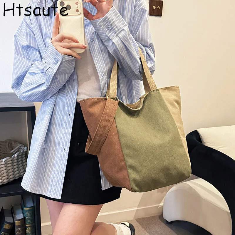 

Vintage Women Shoulder Crossbody Bag Patchwork Top-handle Luxury Women Bag Large Capacity Tote Underarm Bag Buckets bolasa