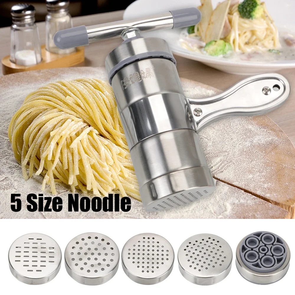 machine-a-pates-manuelle-multifonctionnelle-en-acier-inoxydable-pour-la-fabrication-de-spaghetti-avec-5-moules-de-pressage-et-presse-fruits