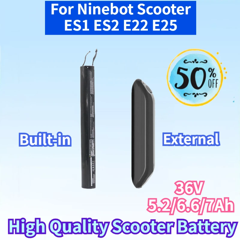 

36V 5200/6600/7000mAh for Ninebot Scooter ES1 ES2 E22 E25 Intelligent Scooter Internal Battery Assembly External Lithium Battery