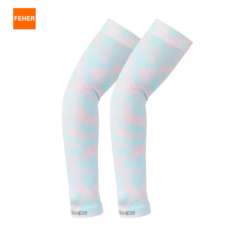 

FEHER Motor Sleeve Covers Summer Cooling Arm solid color UV sun Anti slip Arm Sleeves Great for Running Cycling Outdoor sports
