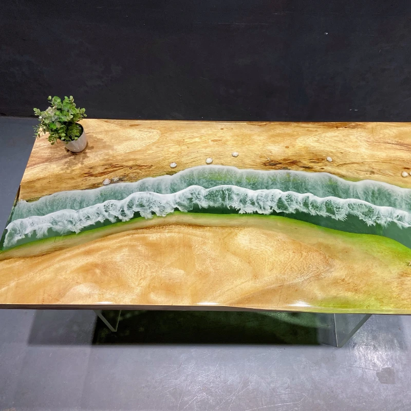 Ocean Wave Wind Oil Essential Resin Table in stock, all 183 * 50.8 * 5