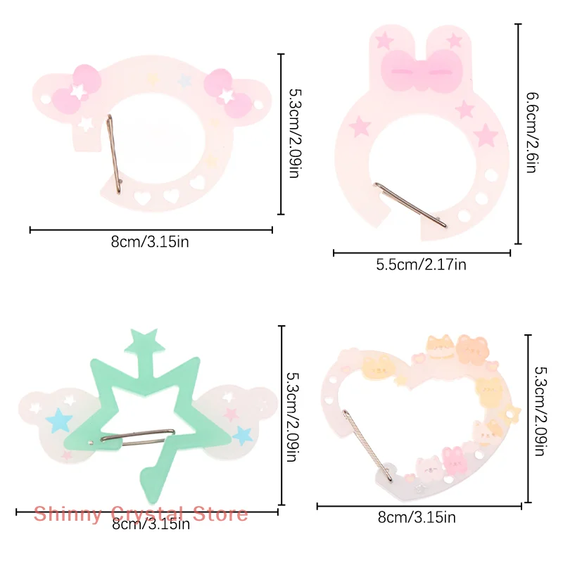 Kawaii Carabiner Heart Bunny Carabiner Keychain Cute Cartoon Acrylic Creative DIY Simple Jewelry Accessories