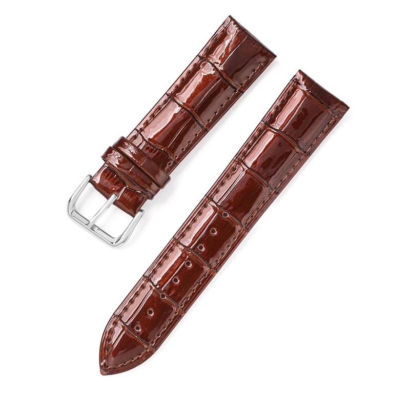 Colorful Patent Leather Watch Strap Band 12mm 14mm 16mm 18mm 20mm 22mm Genuine Leather Watchband Wrist Belt Bracelet w Pins