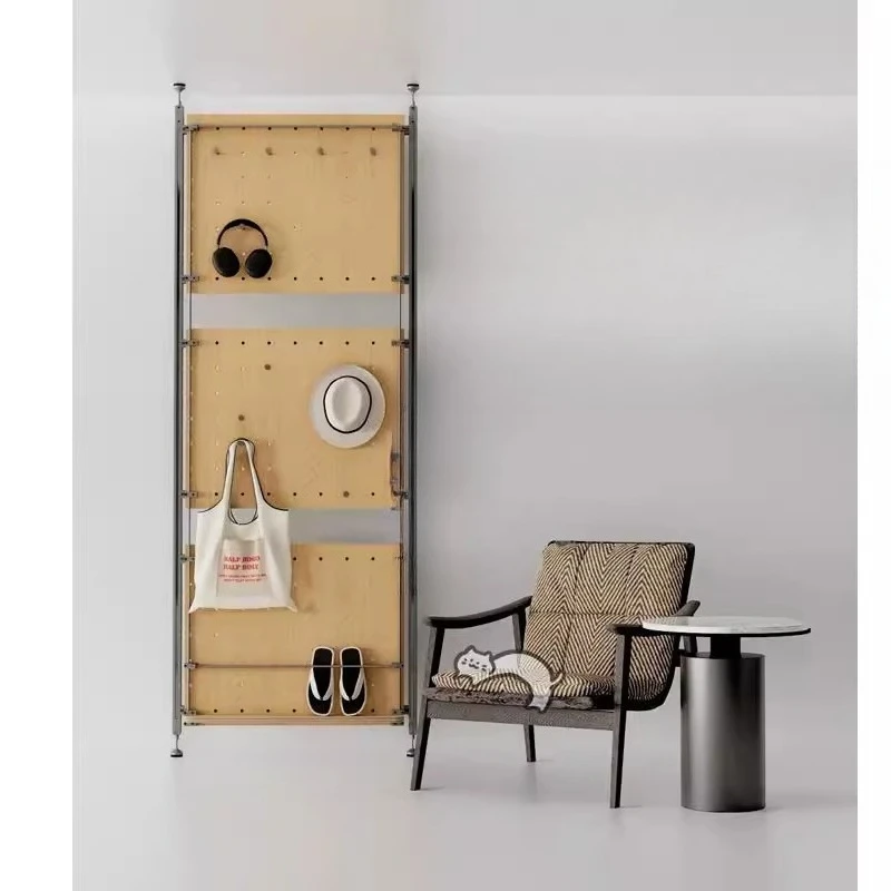 Aluminum profile rack thin entrance hanger wall storage rack hole ocean wall shoe bag rack
