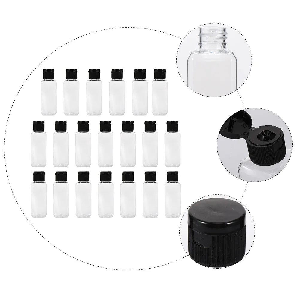 

Clear Transparent Square Bottle Portable Travel Dispenser Empty Containers Reusable