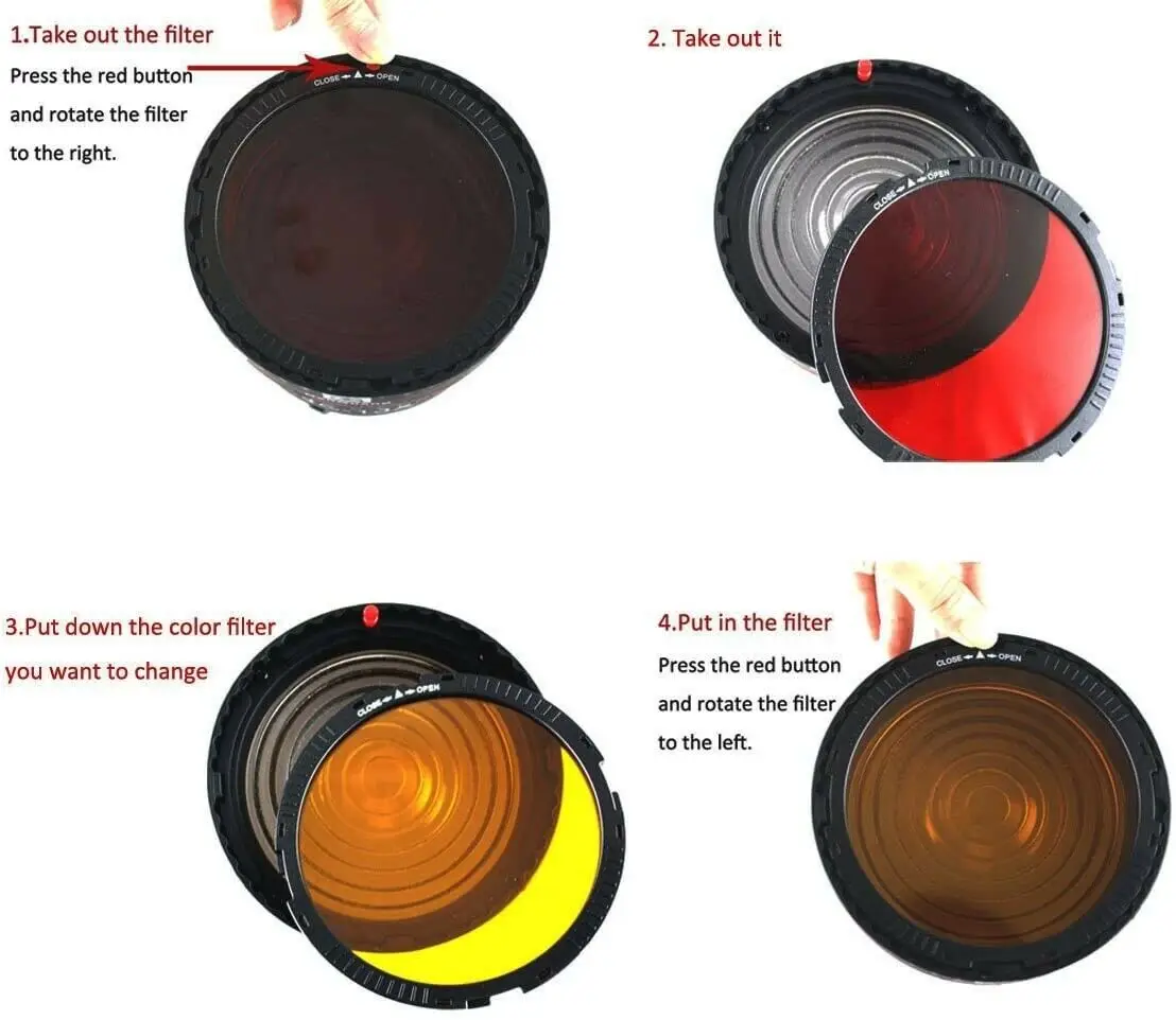 Nanguang NG-10X Fresnel Lens Focusing Adapter Lens Kit for Bowens-fit LED Lights With 4 Color Filter