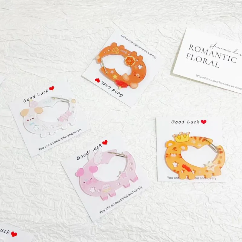 [YU] mosquetón con forma de Animal de dibujos animados, llavero acrílico, soporte decorativo, llavero multiusos, gancho, colgante, accesorios para bolso