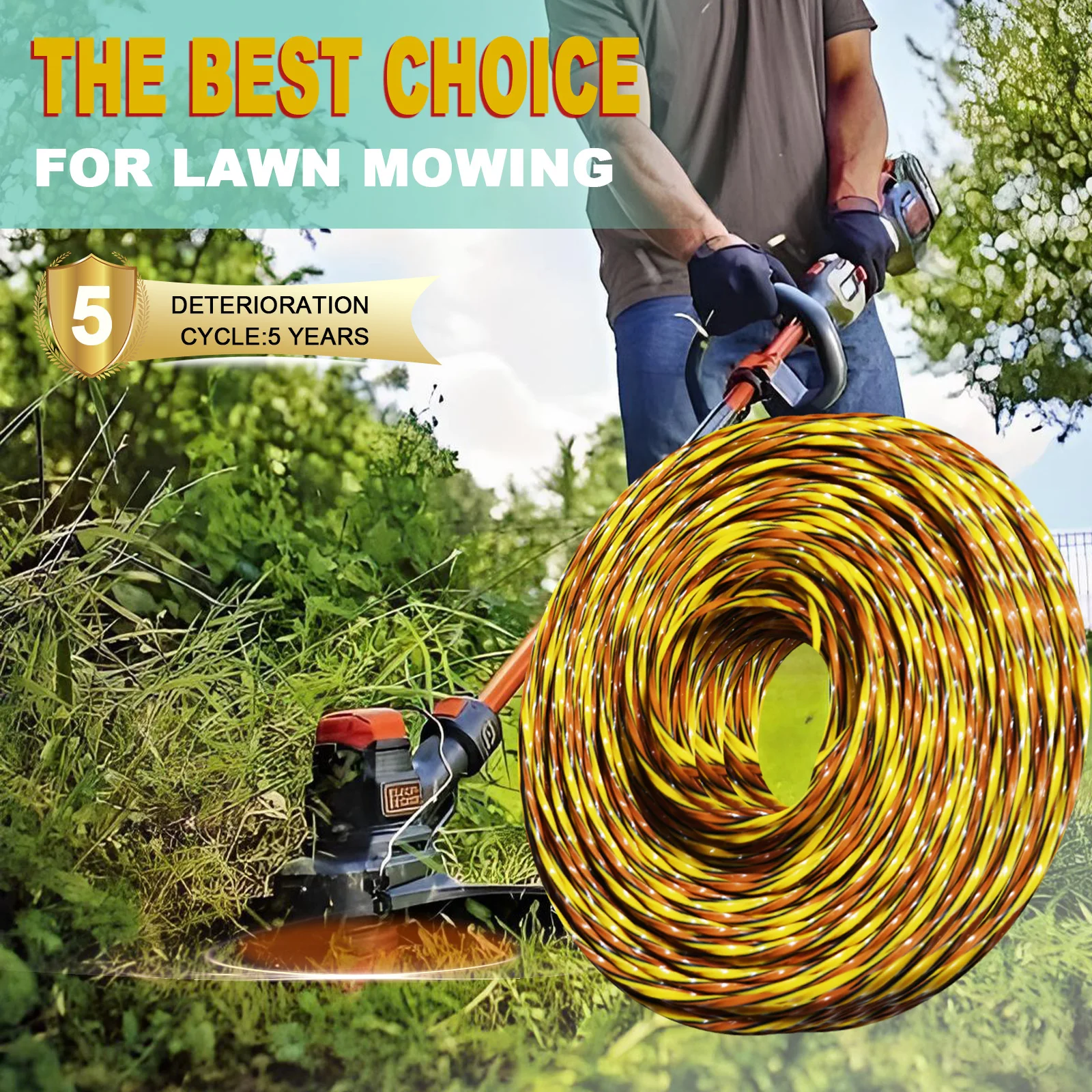 1 Roll 2.4/2.7/3.0mm Nylon Tricolor Grass Trimmer Line Brush Cutter Head Strimmer Rope Mowing Wire Brushcutter Wire Trimmer Line