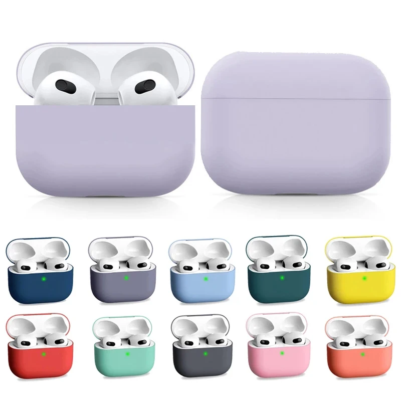 Case For AirPods 3rd generation Liquid Silicone Case Protective Cover Ultra-thin Simple Soft Protect Cover for Airpods 3 Cover